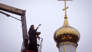 В селе Крутое освятили крест на храме Архистратига Михаила