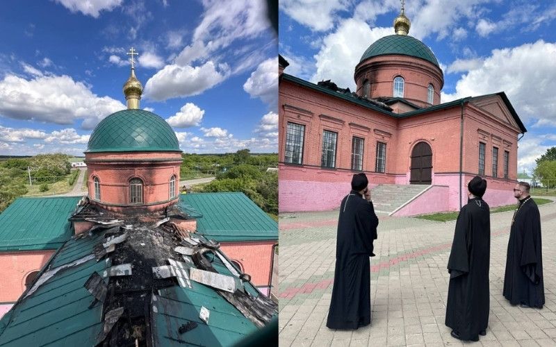 Старинный храм под Новым Осколом устоял при атаке БПЛА