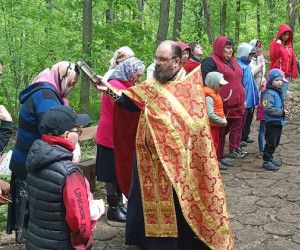 На Георгиевском источнике в Солонец-Поляне отслужен водосвятный молебен